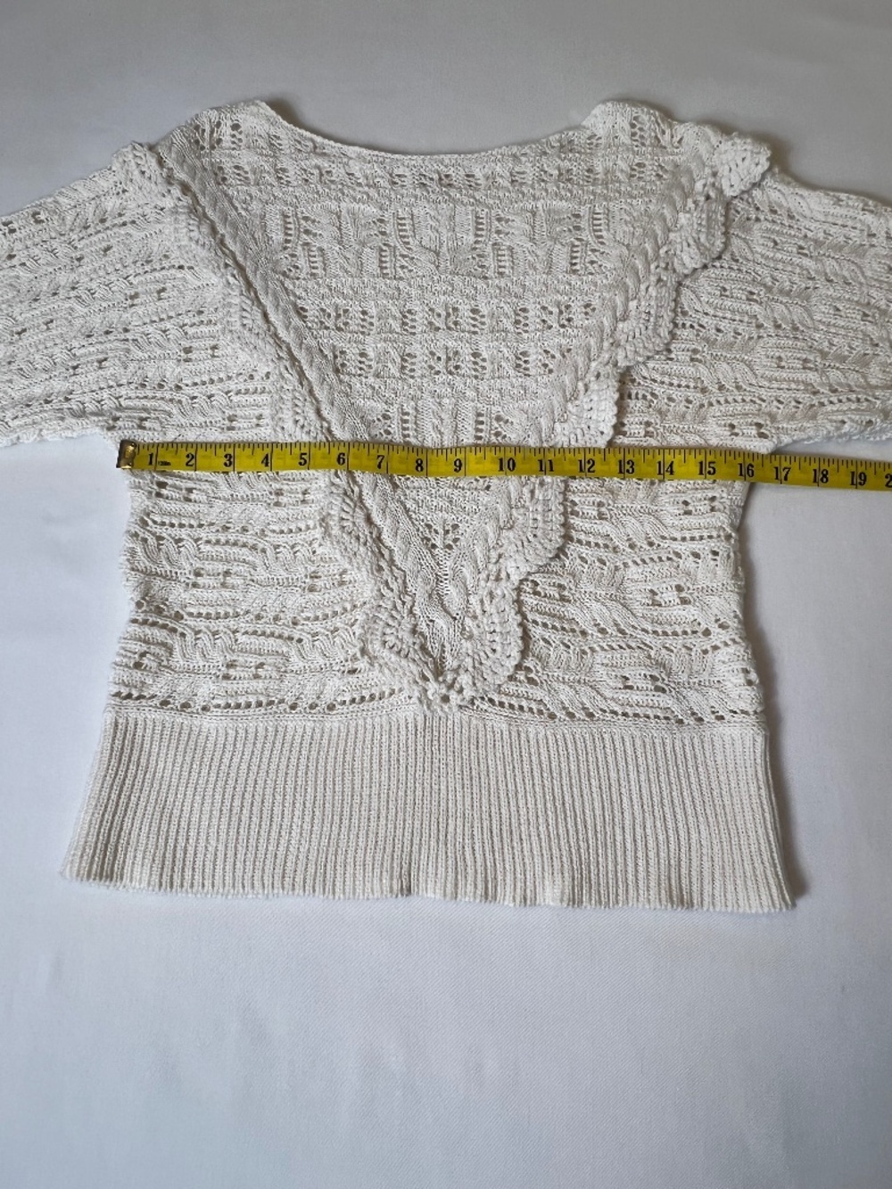 Sezane Scalloped V Design Cotton Alpaca Blend Sweater - Picture 4 of 10